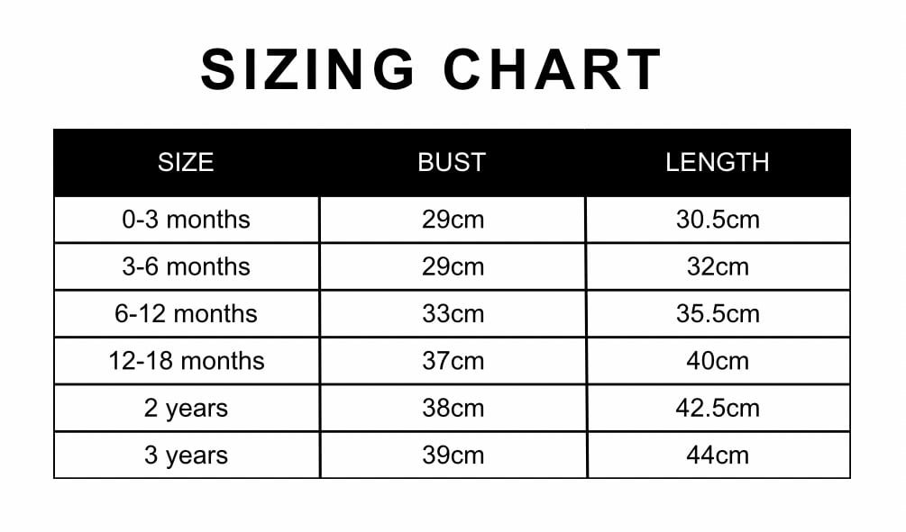 Sizing chart - beaniesandbobs.co.nz