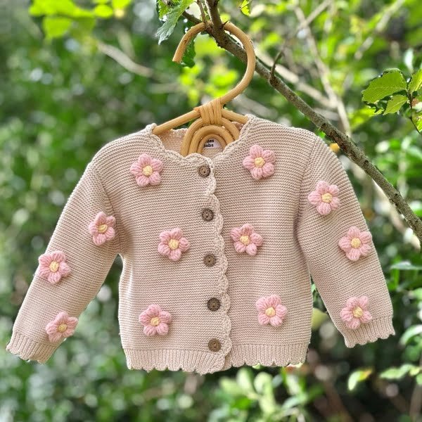 Initial Flower Cardigan - Image 3