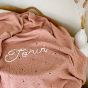 Keepsake Cotton Name Blanket - Petal Knit