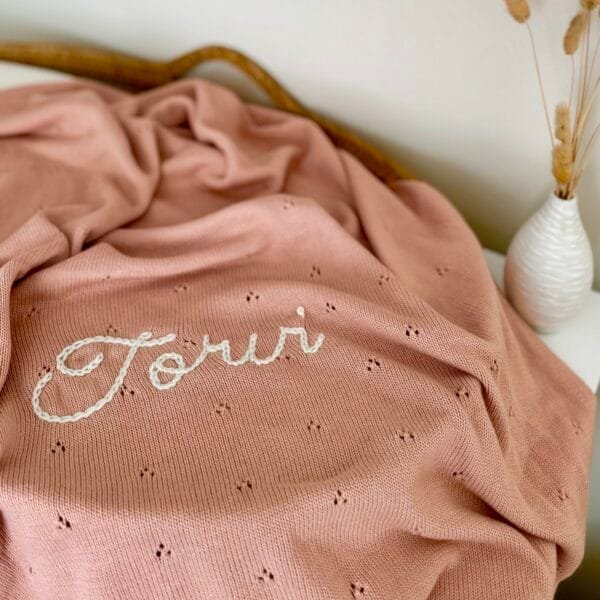 Keepsake Cotton Name Blanket - Petal Knit