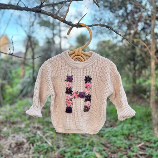 Keepsake Initial Jumper - Sugarplum Blossom